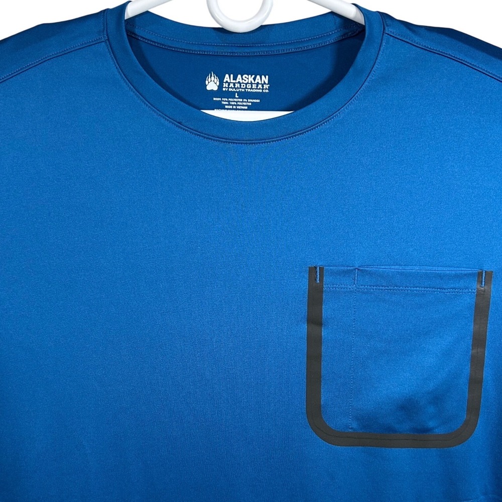 Alaskan Hardgear Duluth Trading Co‎ Mens Large Blue Performance Pocket T-Shirt L